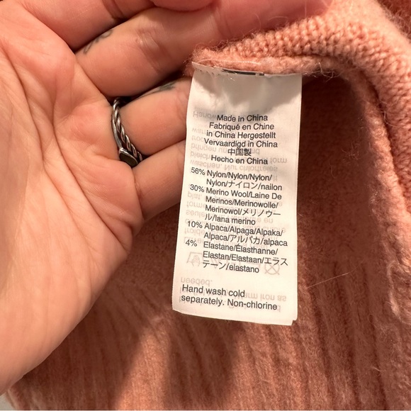 J.Crew Sz XS Oversized Crewneck Supersoft Yarn Merino Alpaca Sweater K5587 Pink - Picture 6 of 8